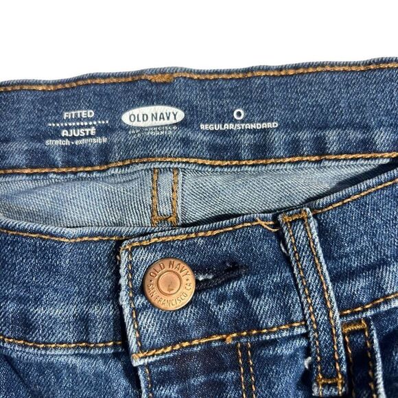 Old Navy Women's Blue Five Pocket Zipper Closure Fitted Denim Shorts Size 0 - Picture 3 of 5